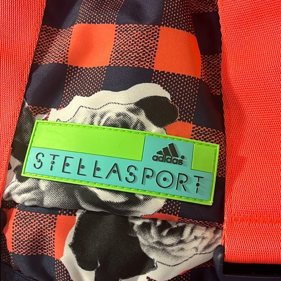 Adidas Stella McCartney Sport Backpack floral indigo book Bag laptop Slv Womens - Picture 6 of 16